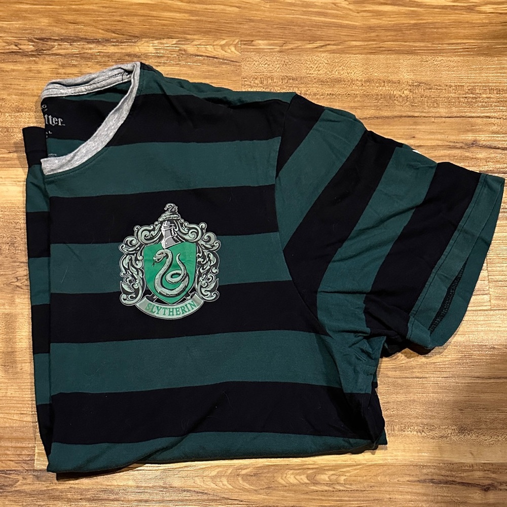 Slytherin Green and Black Striped T-Shirt